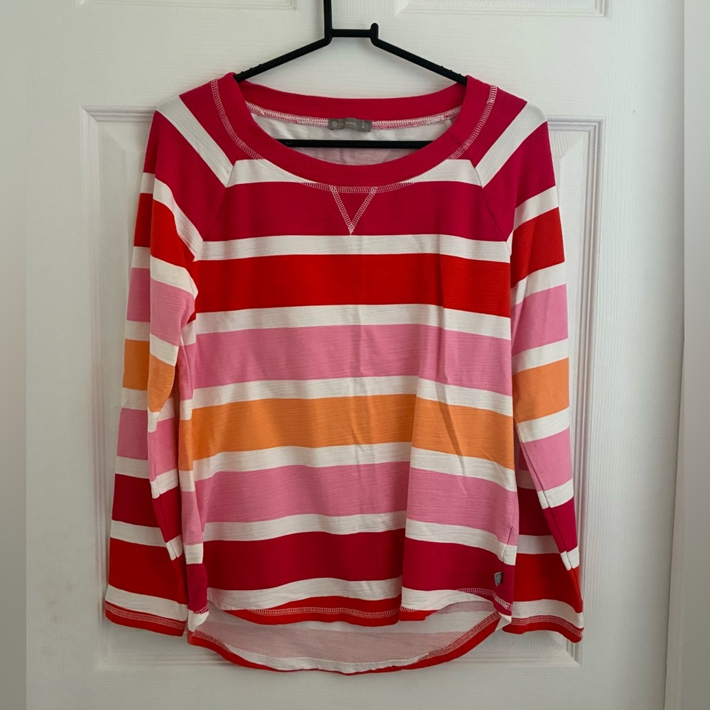 TALBOTS cozy crush pullover in zippy stripe